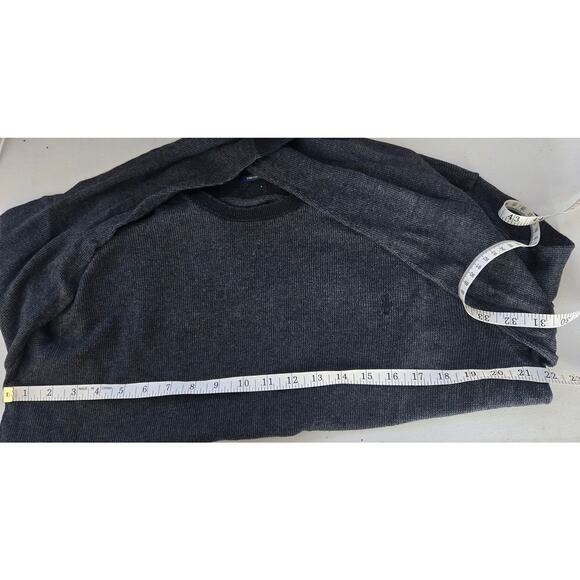Polo Ralph Lauren Gray Pima Cotton Crew Sweater Size LG Pullover Dad Grandpa - Picture 5 of 7